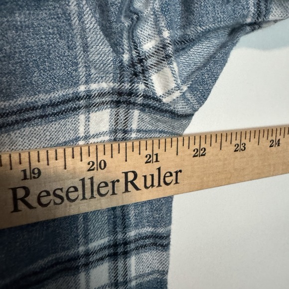 Untuckit Shirt Mens Medium Blue Plaid Salentino Flannel Slim Fit Long Sleeve - Picture 8 of 9